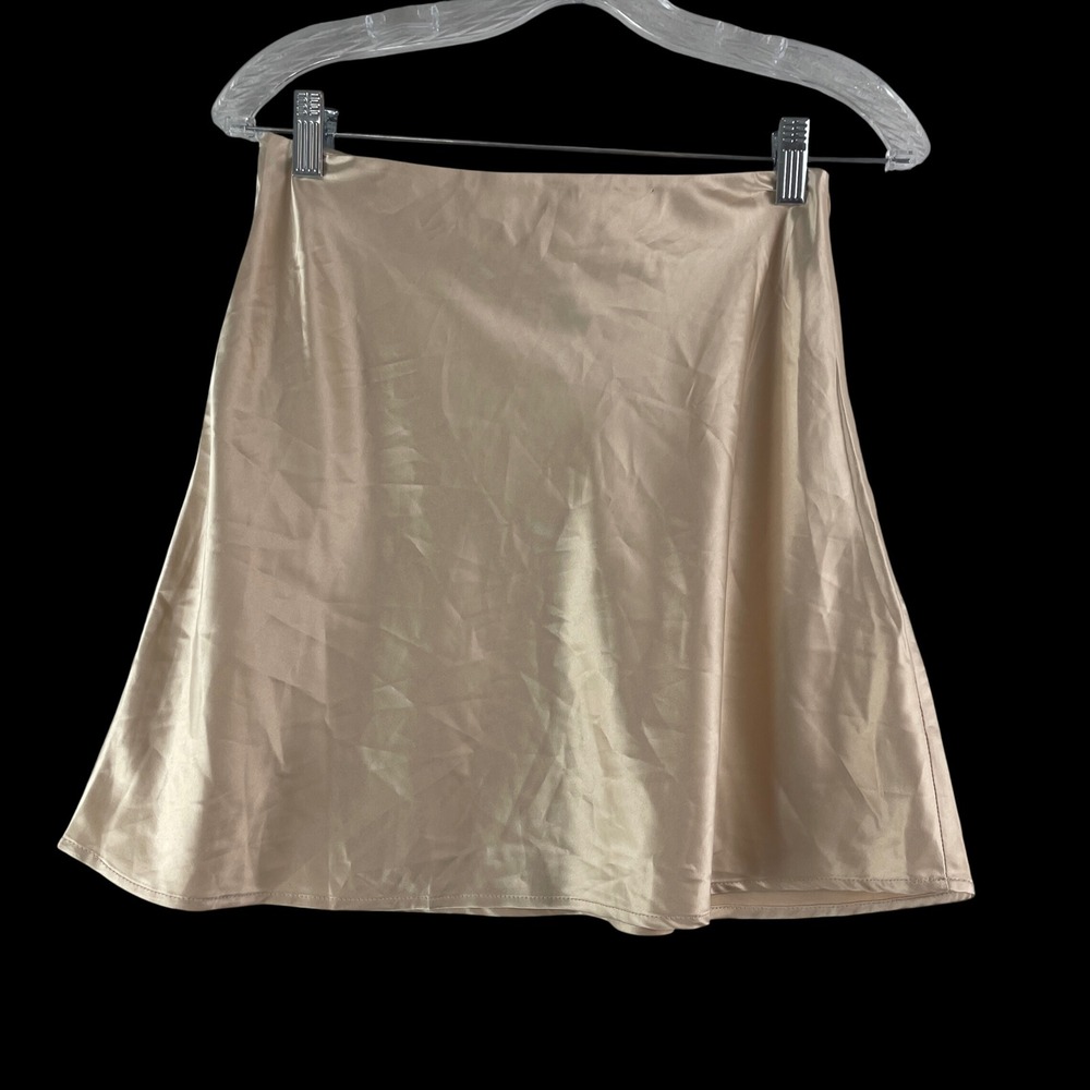 Princess Polly Satin Mini Skirt Size 6 Champagne Gold Minimalist Chic NWT